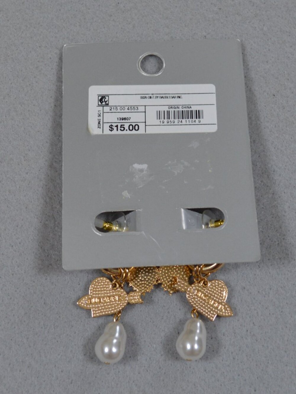 💖 Sugarfix BaubleBar Cupid Earrings Pink Gold Bow Pearl NWT - Picture 7 of 7